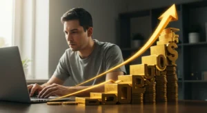 homem ganhando dinheiro com seo orgánico e afiliado