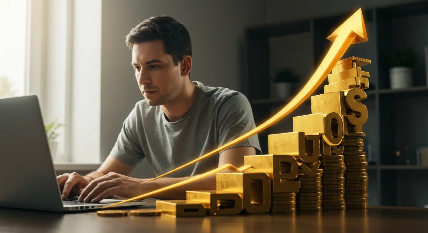 homem ganhando dinheiro com seo orgánico e afiliado