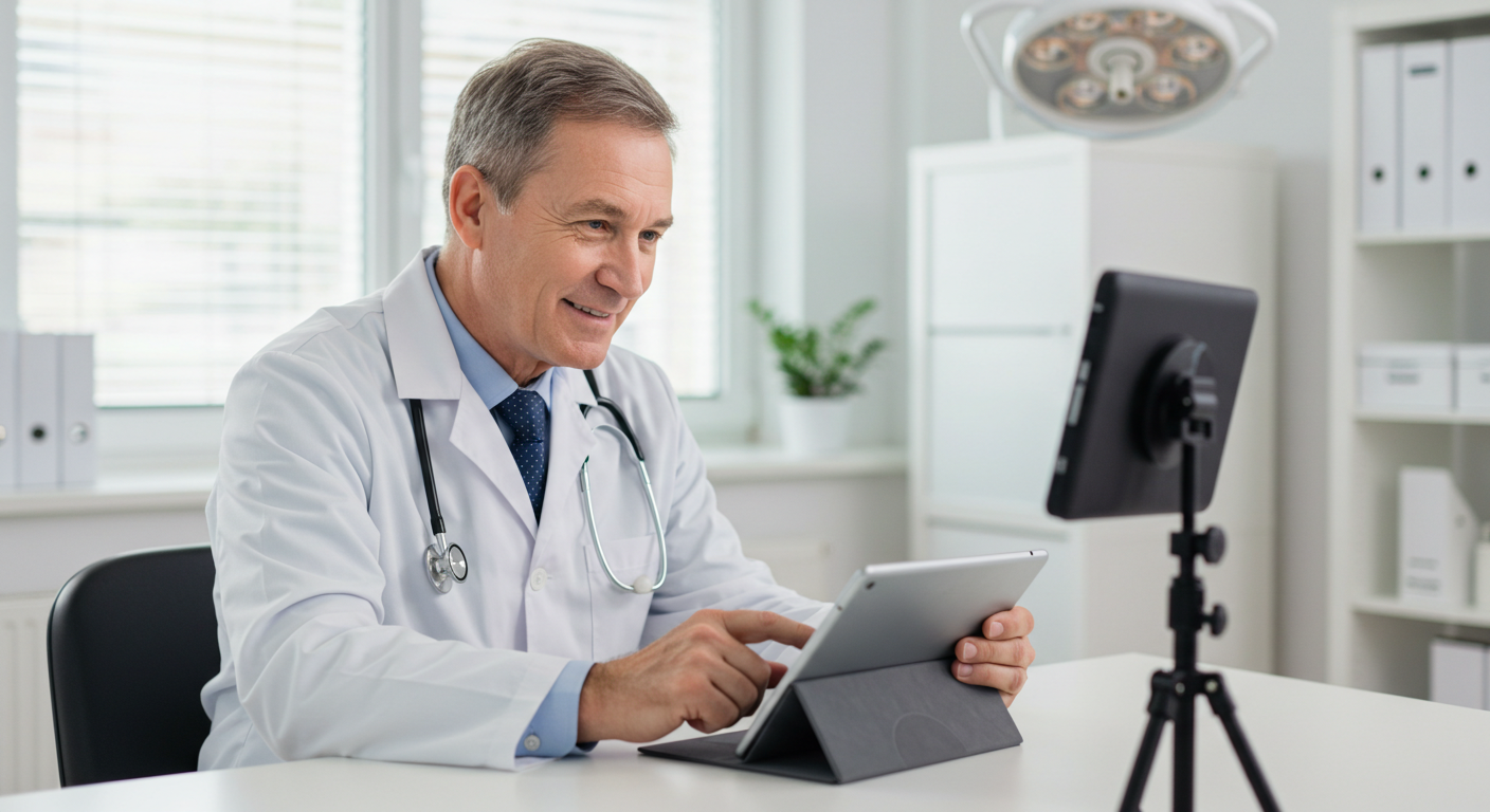 médico realizando consulta online